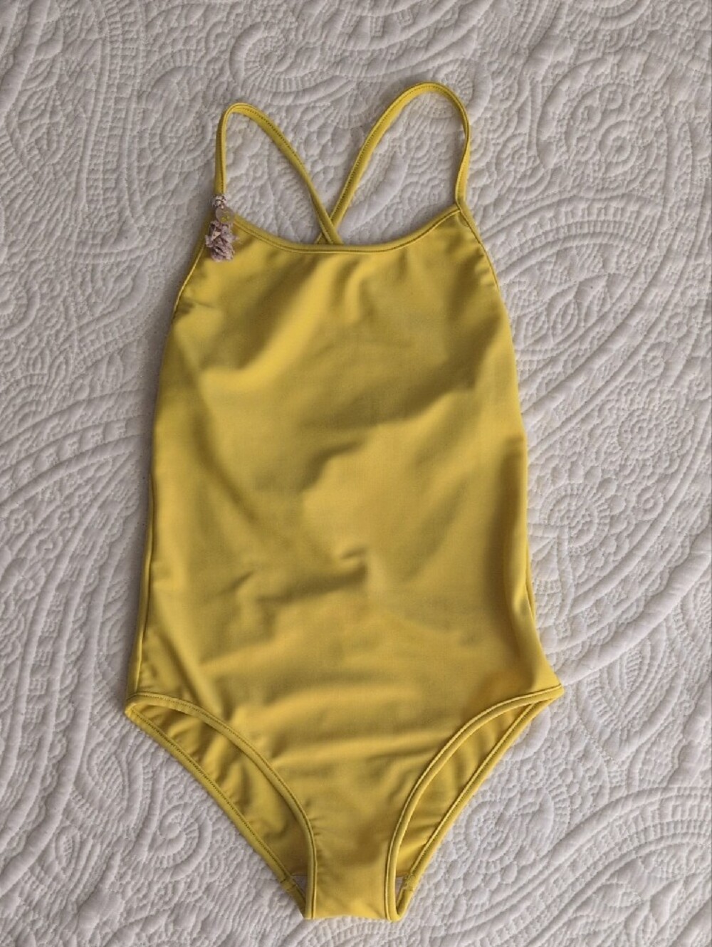 Bonpoint Girls' Bright Yellow One-Piece Swimsuit